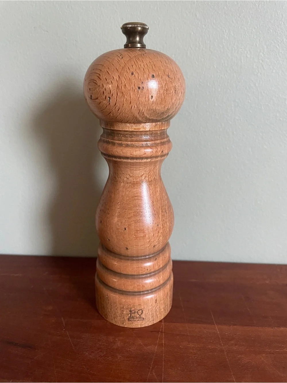 Vintage Peugeot France 7” Wood Pepper Mill Grinder